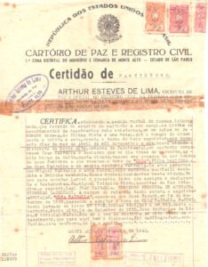 Certidão de nascimento de OLGA KAIRALLA.