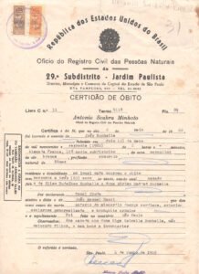 Certidão de falecimento de JOÃO BUCHALLA.